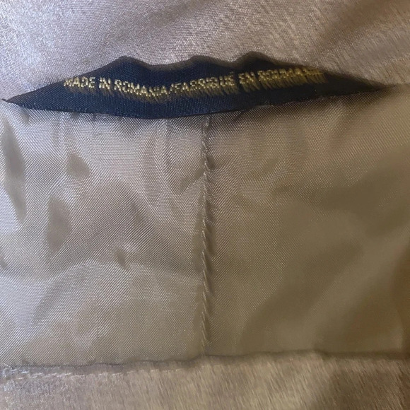 Cleo petites tan faux fur trim soft suede puffer jacket Sz PM - Picture 5 of 14